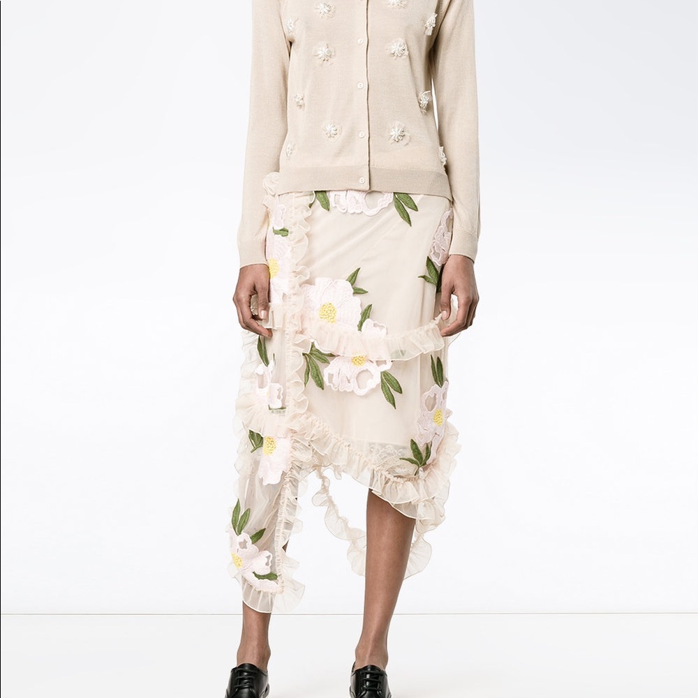 Simone Rocha Embroidered Peony Skirt - Picture 7 of 8